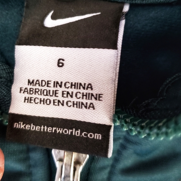 NIKE Green Full Zip Track Jacket Boys Athleisure 6 - Picture 4 of 5